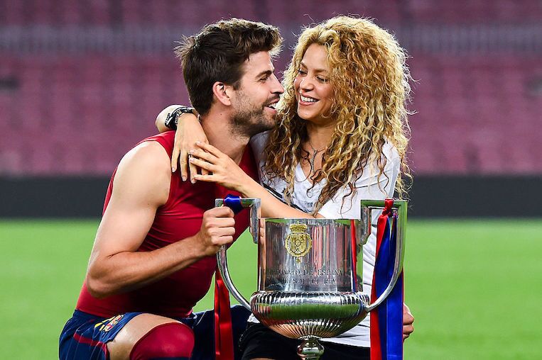 Gerard Pique and Shakira at Barcelona v Athletic Club Copa Del Rey Final