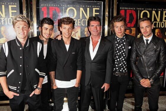 Simon Cowell and Liam Payne, Harry Styles, Louis Tomlinson, Zayn Malik, and Niall Horan.