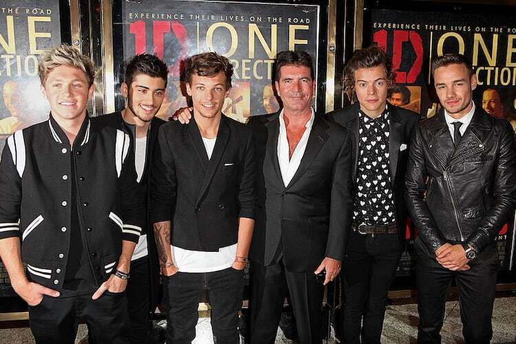 Simon Cowell and Liam Payne, Harry Styles, Louis Tomlinson, Zayn Malik, and Niall Horan. 